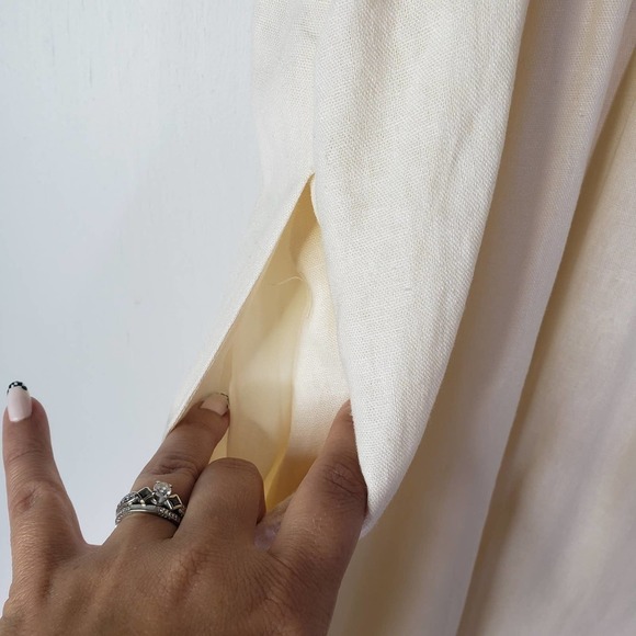 Who What Wear Strappy V-Neck Bow Tie‎ Midi Dress 8 Ivory - Picture 9 of 11